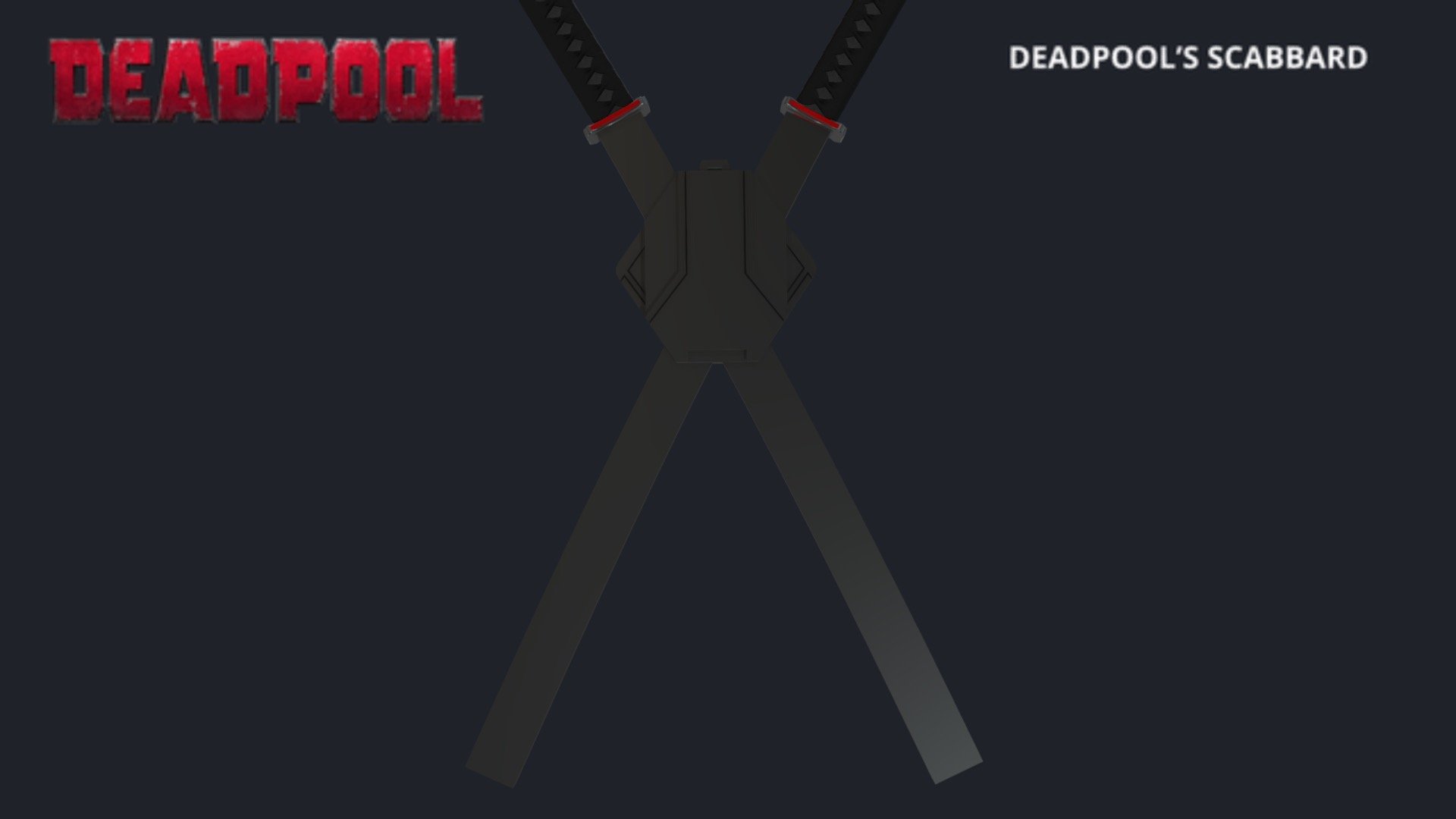 Deadpool Back Scabbard - 3D model by paulelderdesign 3d model