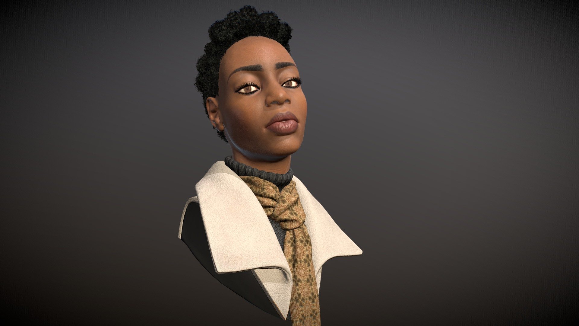 Portrait of african woman - Black Woman - 3D model by agent4664 3d model