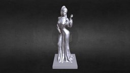 3D Printable Girl in a Long Dress household, people, luxury, dance, furniture, figurine, statue, woman, character, girl, female, sculpture