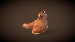 Leather Brown Shoe shoe, leather, brown, pair
