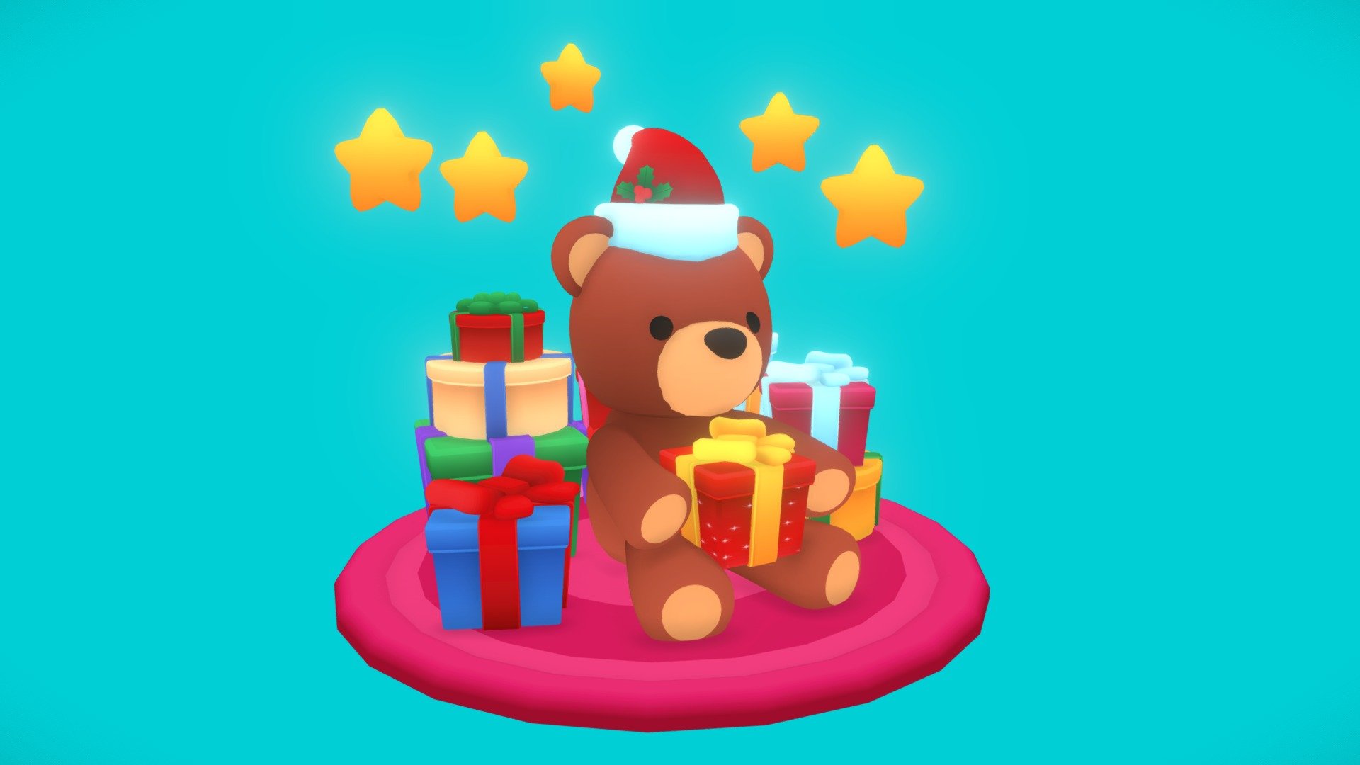 This cute little friend is part of the Christmas Toon Assets collection available in the Store-------&gt;https://skfb.ly/6Xsyt - Teddy Bear. Merry Christmas - 3D model by Ergoni 3d model