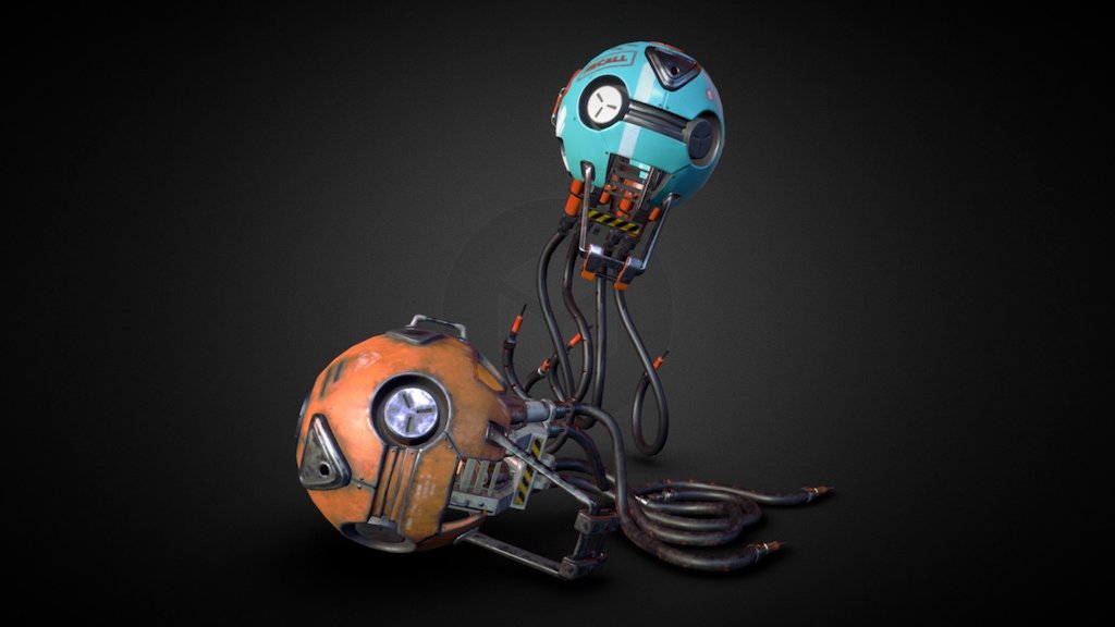 PBR robot model (as usual :D) inspired by concept https://www.pinterest.com/pin/274930752229423866/
This time in a two different views - clean and dirt 3d model