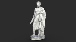 Greek Man Statue archeology, greek, ancient, lod, historic, exterior, greece, antique, props, statue, old, roman, game-ready, philosopher, game-asset, low-poly, asset, game, pbr, lowpoly, gameart, man, gameasset, sculpture, gameready, greek-statue
