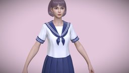 japanese girl student uniform suit Game assets body, face, hair, school, anatomy, suit, cute, japan, fashion, asian, young, shoes, uniform, woman, jk, loafers, girl, female, student, clothing, japanese