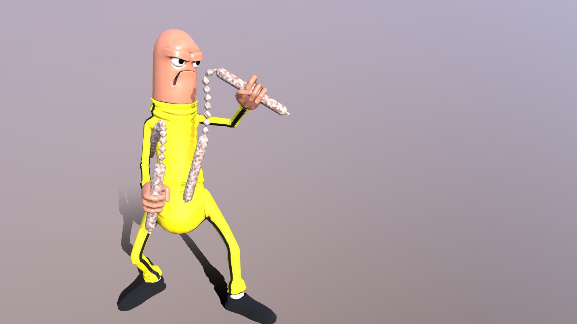 The Dragon Sausage is the best fan of Bruce Lee in Ketch'Up &amp;amp; May'O 3d model