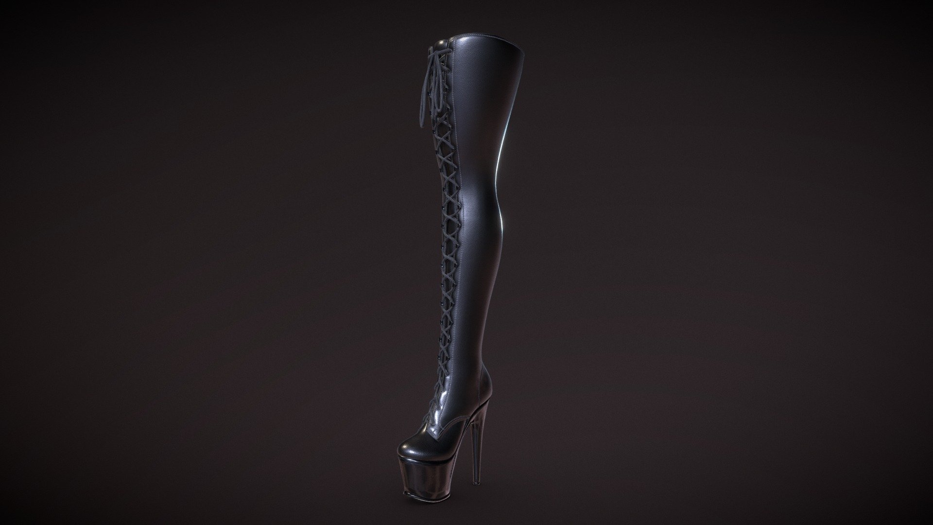 Crotch High Stiletto Heels Boots

Game and production ready, polycount optimized for quality, ideal for high quality Characters and Close-Ups
Internal parts modeled and textured, ideal for customization or animation
Laces are continuous, no cuts behind the eyelets

Single UV space
PBR and UE4 4k Textures
Low Poly has 15k quads
FBX, OBJ, ZTL

Textures updated to 24-Aug-23 Reworked leather Added White leather color variant - Crotch High Stiletto Heels Boots - Buy Royalty Free 3D model by Feds452 3d model