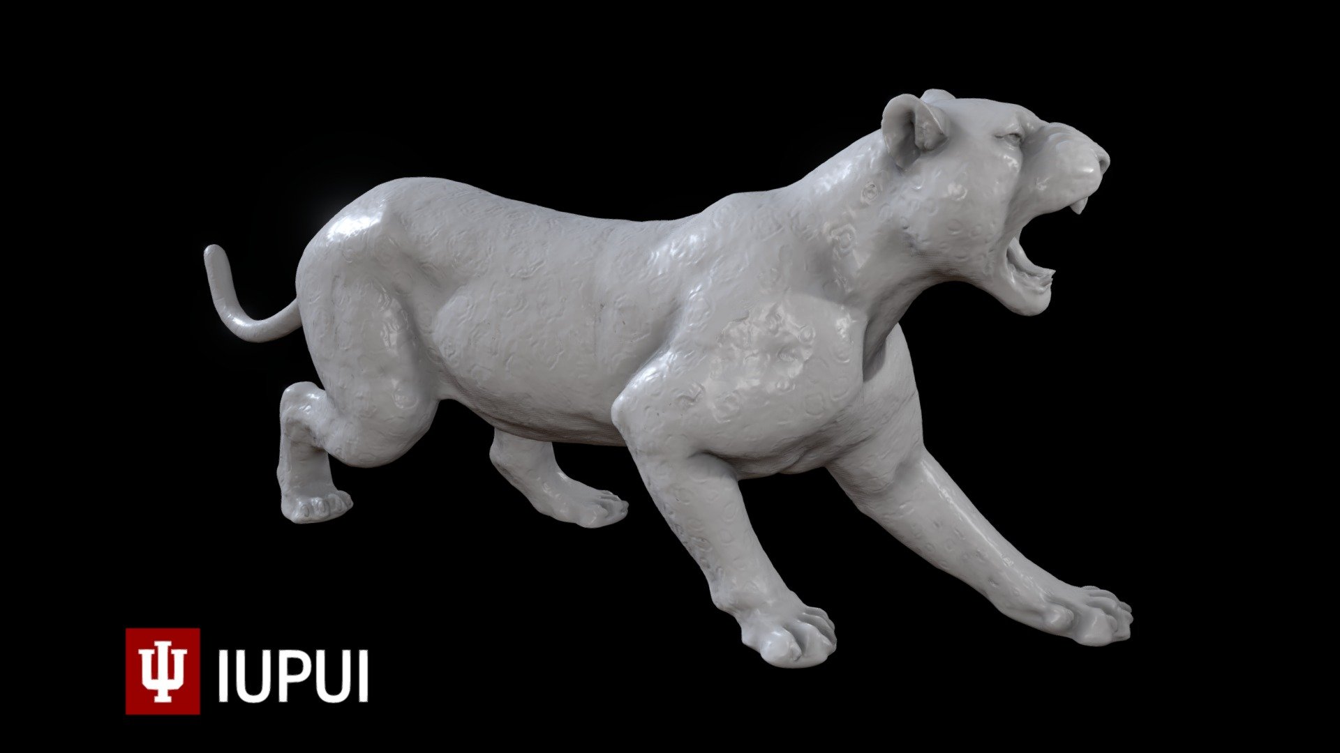 This is a 3D scan of the IUPUI Jaguar Statue.

The statue was 3D scanned by IUPUI University Library with a Creaform Go! Scan Spark 3d model