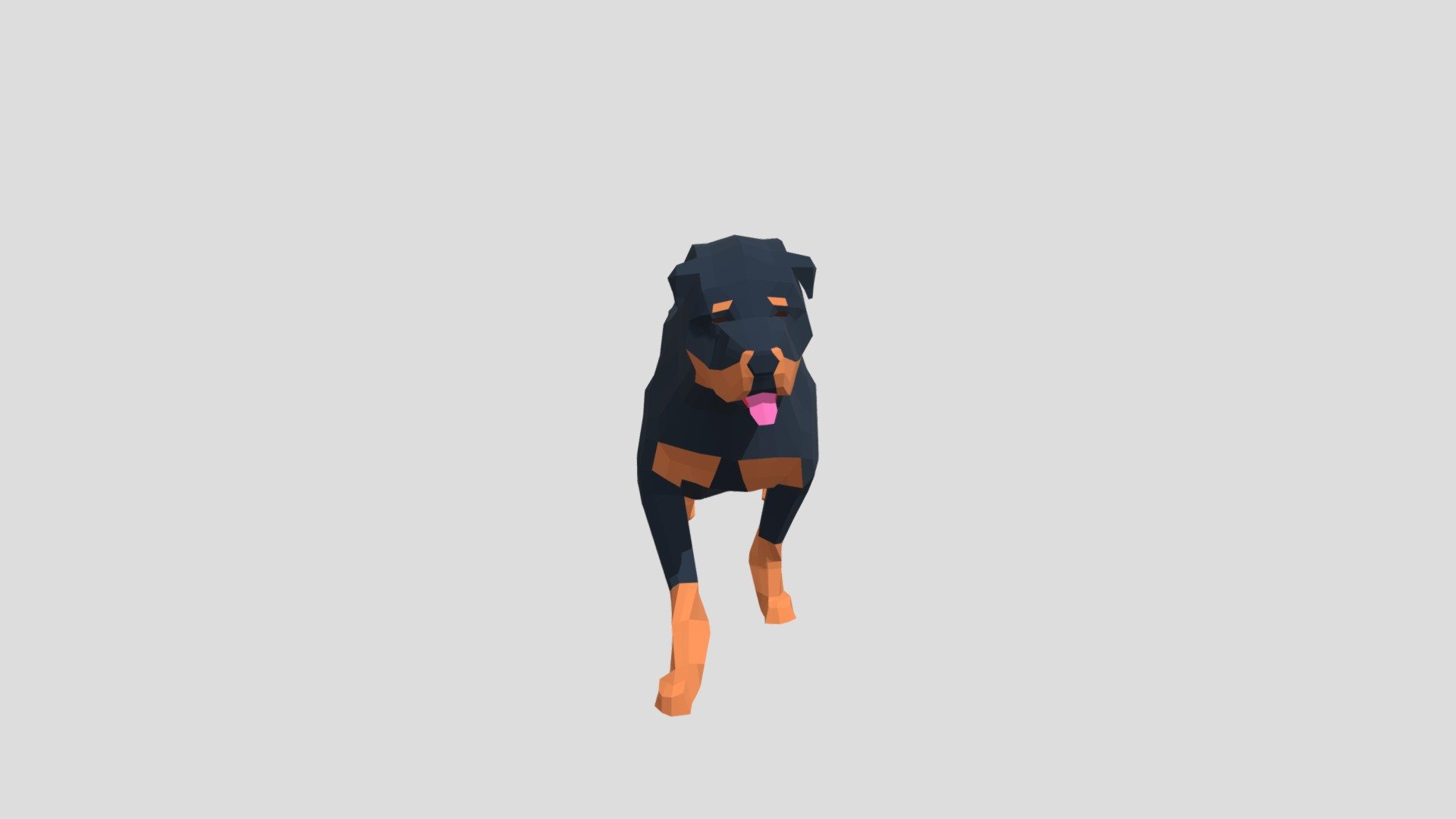 A low poly rottweiler based on my own dog 3d model