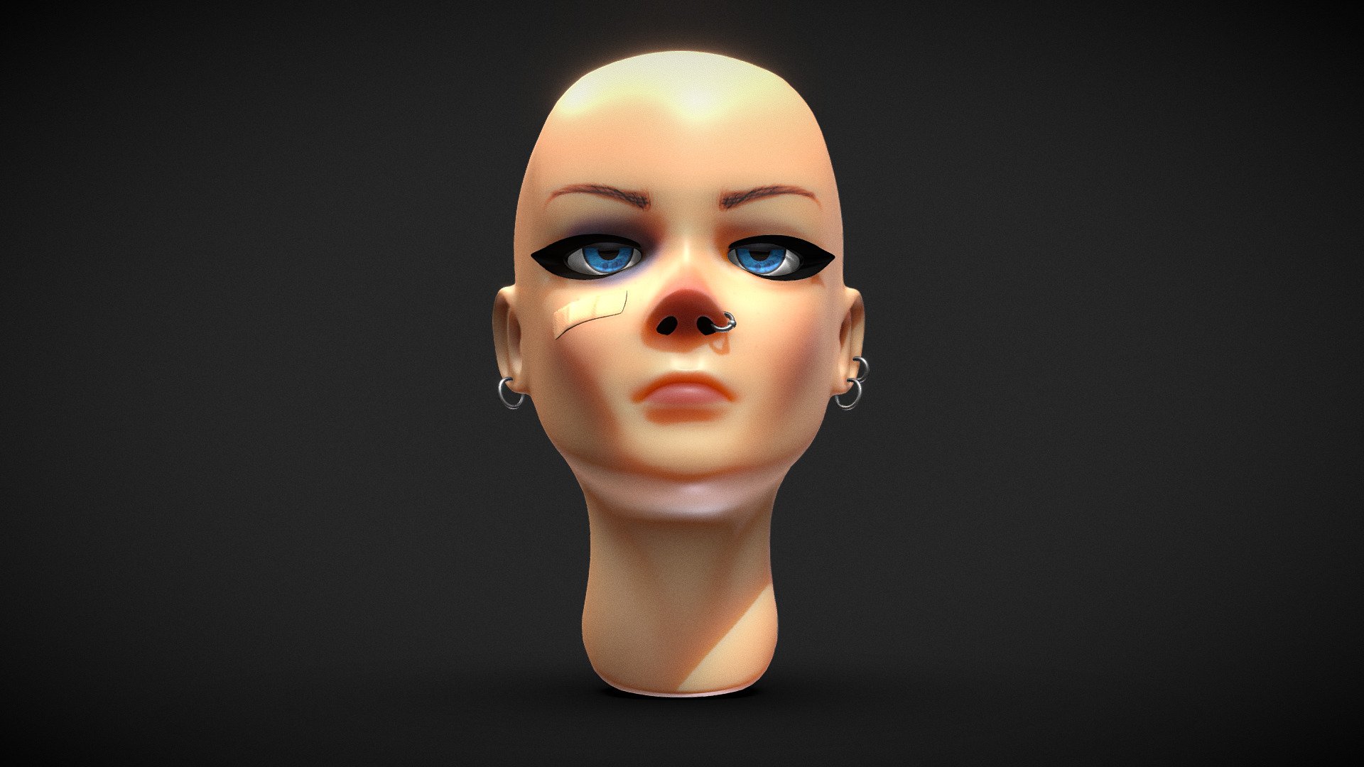 Female Head modeled in Lightwave Modeler 2015 - Female Head - Buy Royalty Free 3D model by FreddieSign 3d model