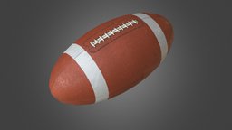 New Rugby Ball Low Poly PBR Model