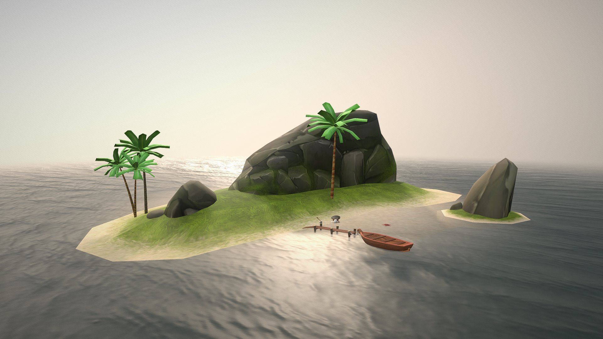 PirateCollection_Island

All Objects - (triangles 5342) / (points 3594)

Low-poly 3D models for game


- Island
- Palms
- Rock
- Dock
- Boat
- Shell
- Starfish
- Water

Textures  diffuse 
    - PirateCollection_Island.png       - 1024x1024
    - PirateCollection_Island_Shell.png - 256x128
    - PirateCollection_Island_StarFish.png  - 256x256
    - Water_Albedo.tga          - 2048x2048
    - Water_NormalMap.png           - 2048x2048     

If you have questions about my models or need any kind of help, feel free to contact me and i'll do my best to help you 3d model