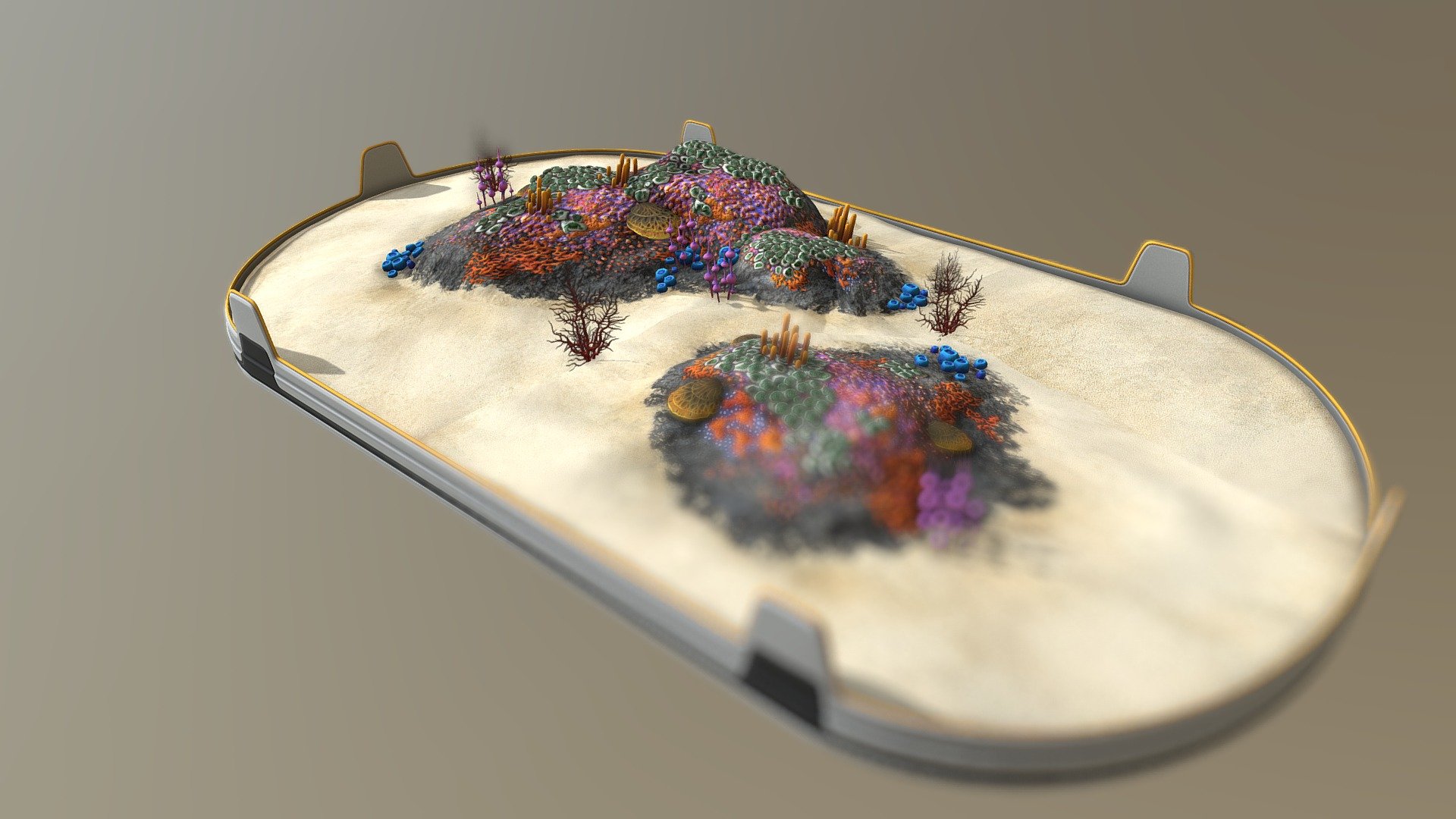 Large Room Aquarium Sand - 3D model by Fox3D 3d model