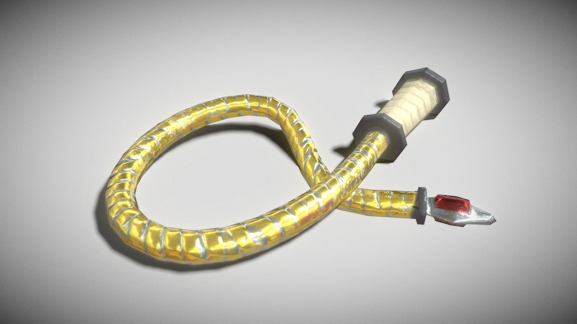 Whip lowpoly for video games 3d model