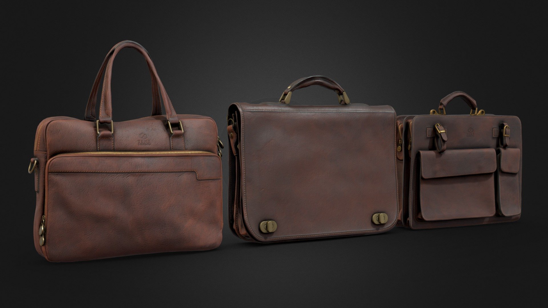 Bag set. Scan - Leather Bag Pack 01 - Buy Royalty Free 3D model by Mouch (@Mountrise) 3d model