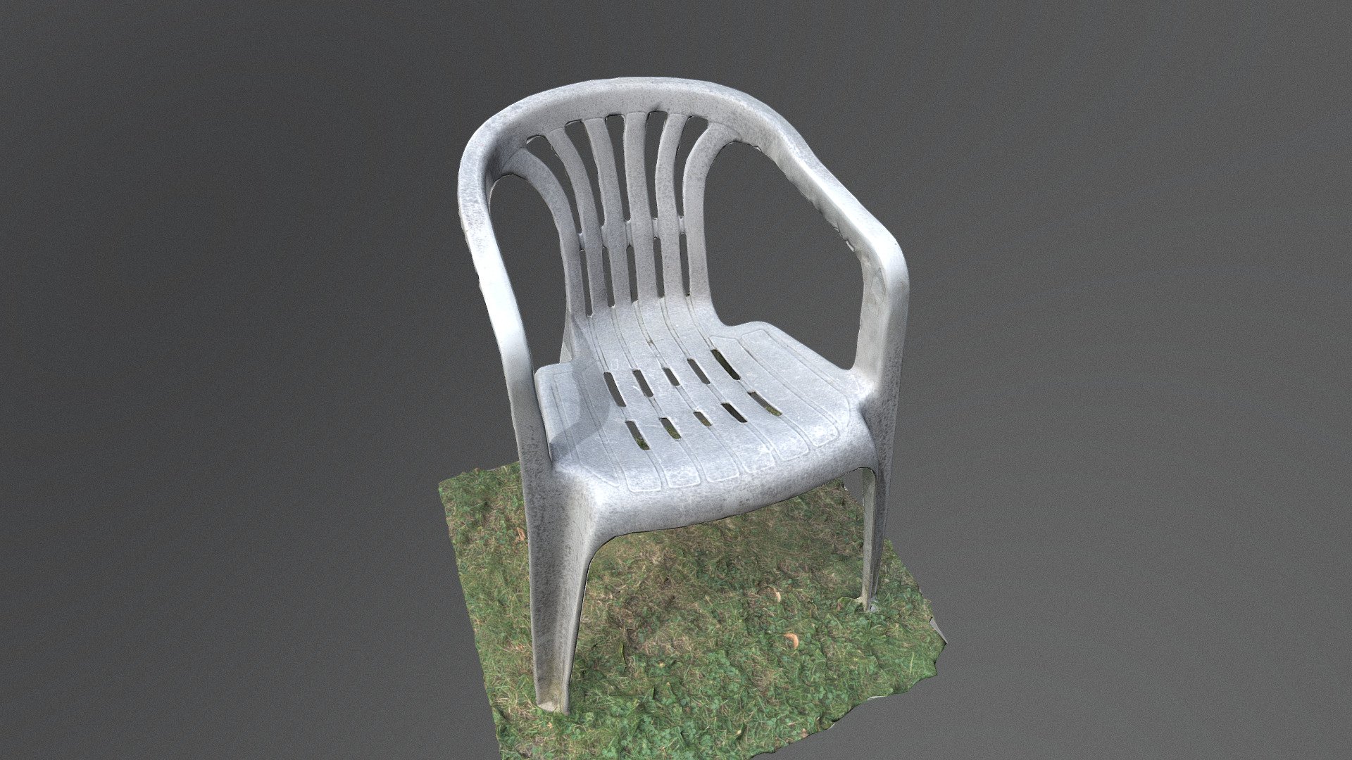 Weathered old white plastic garden chair seat furniture on grass

Photogrammetry scan 120x24MP, 16K texture - Weathered plastic garden chair - Buy Royalty Free 3D model by matousekfoto 3d model