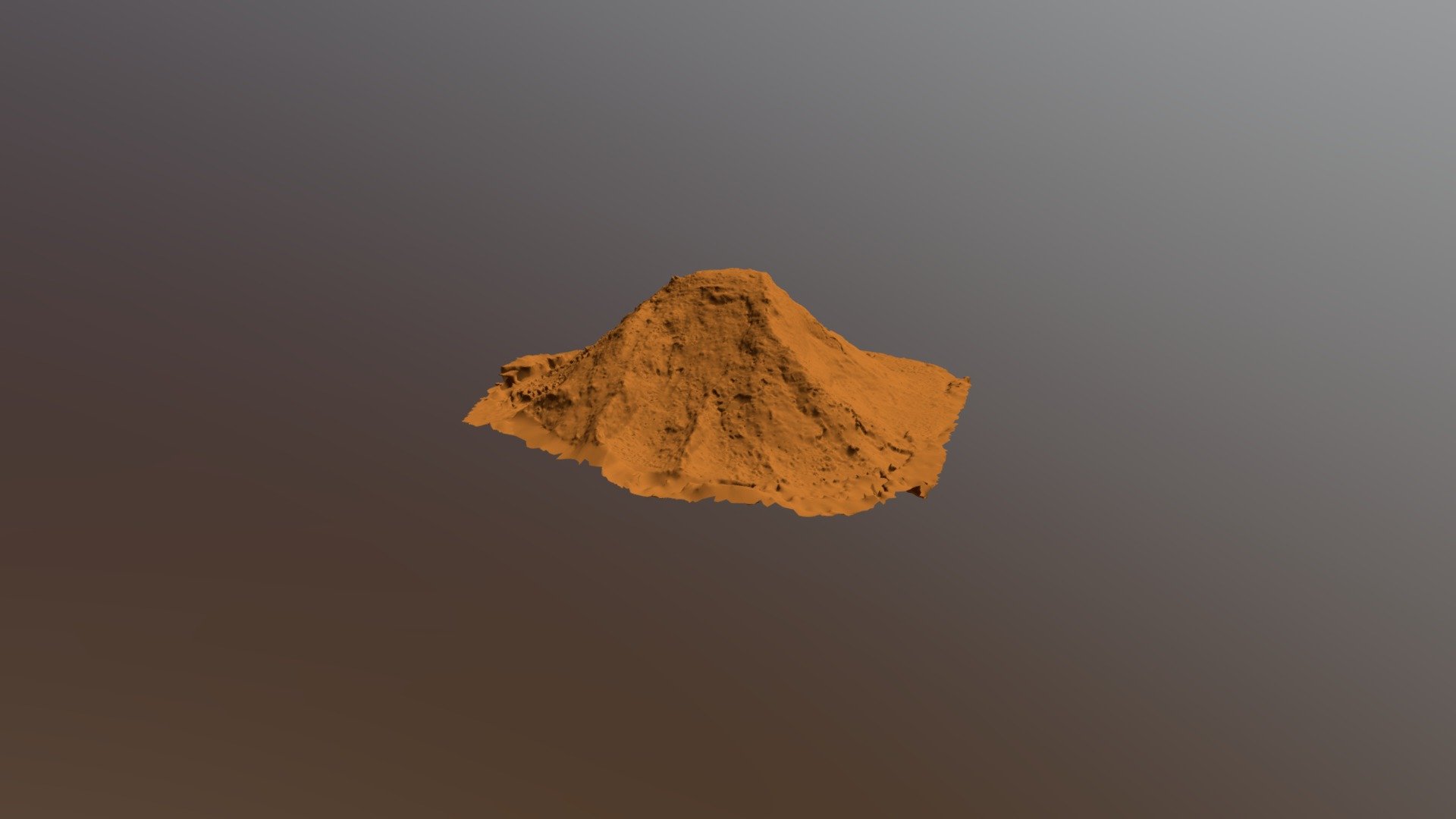 Meshroom 2019.1, reduced mesh, no texture

The fully textured model can be found here https://sketchfab.com/3d-models/sandpile-textured-79bcd682f0bd43faab414b1f45ab3a07 - Sand hill - Download Free 3D model by simfris 3d model