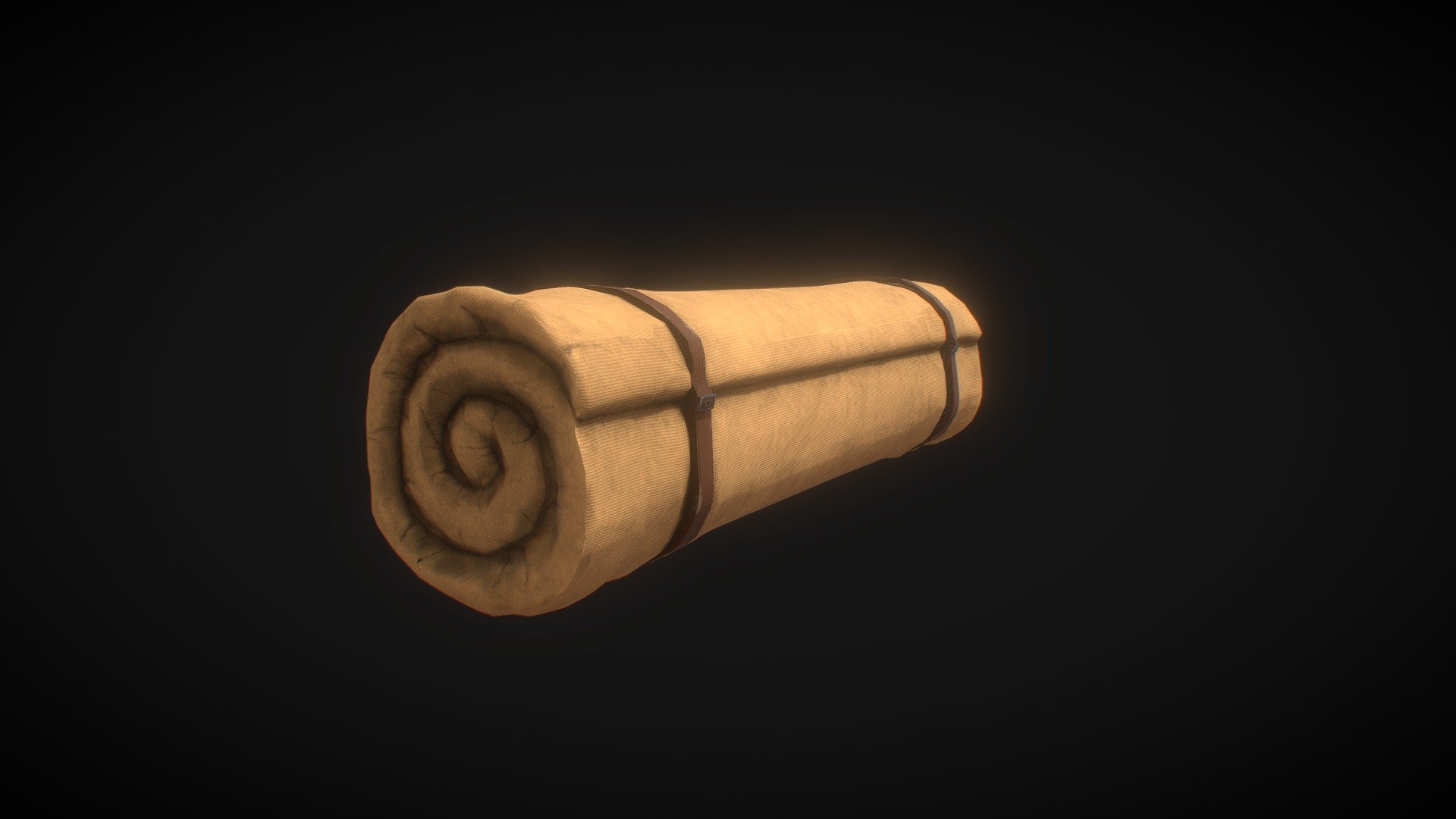 A rolled up camping blanket, often used for camping environments. One Material! - Rolled Up Camping Blanket - Buy Royalty Free 3D model by FordVFX 3d model