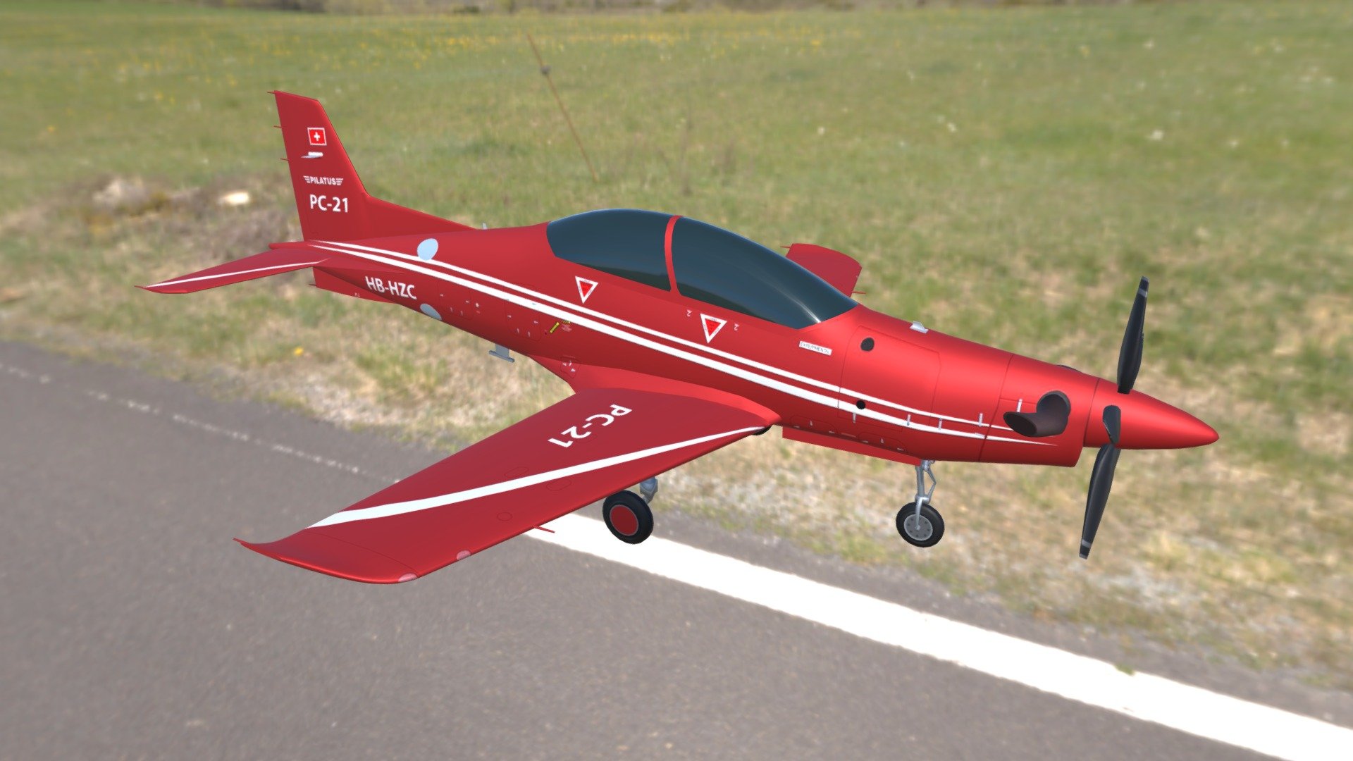 3d modelPilatus PC-21 (English Pilatus PC-21) is a Swiss two-seat training low-wing aircraft with a turboprop engine, developed by the aircraft company &ldquo;Pilatus Aircraft