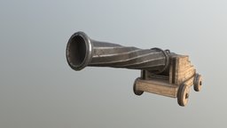 Medieval Cannon medieval, cannon, weapon, lowpoly, mobile, fantasy