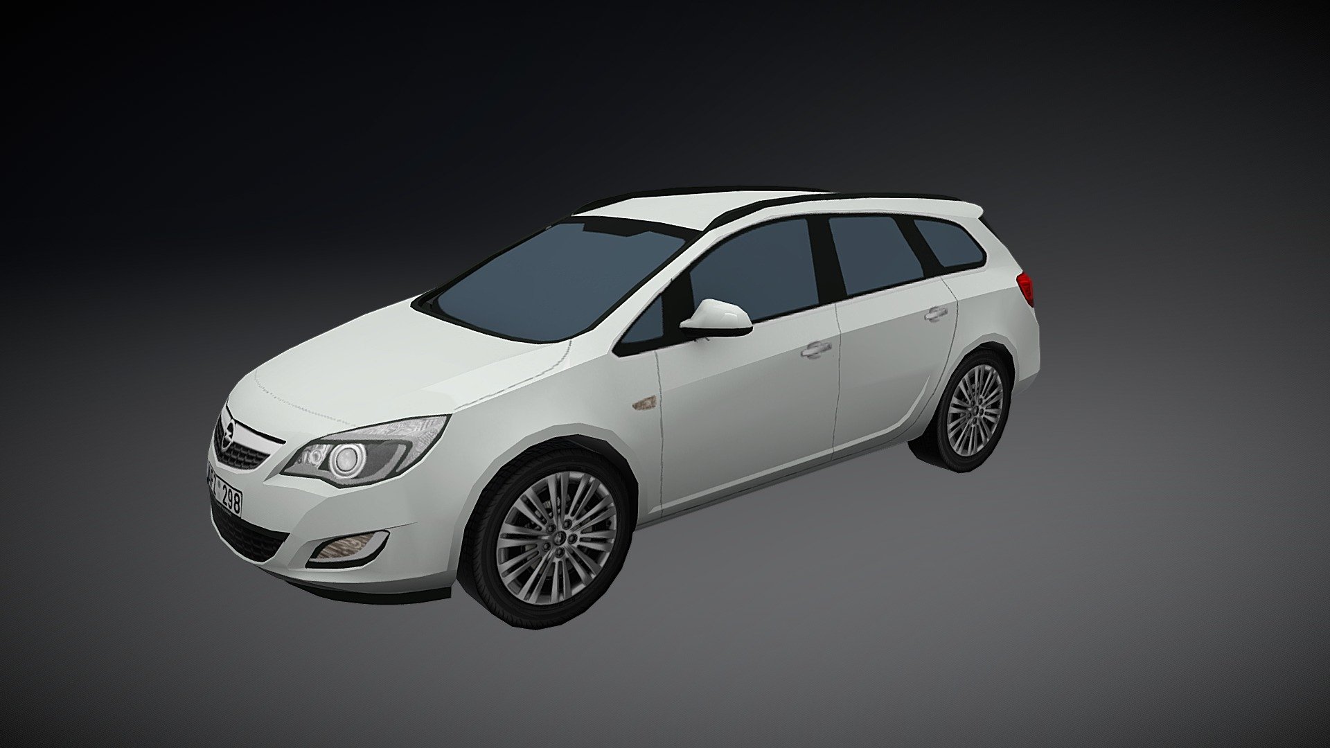 Opel Astra J Sports Tourer ; 
2560 triangles ; 
Made for Cities: Skylines ; 
Lithuanian number plates 3d model
