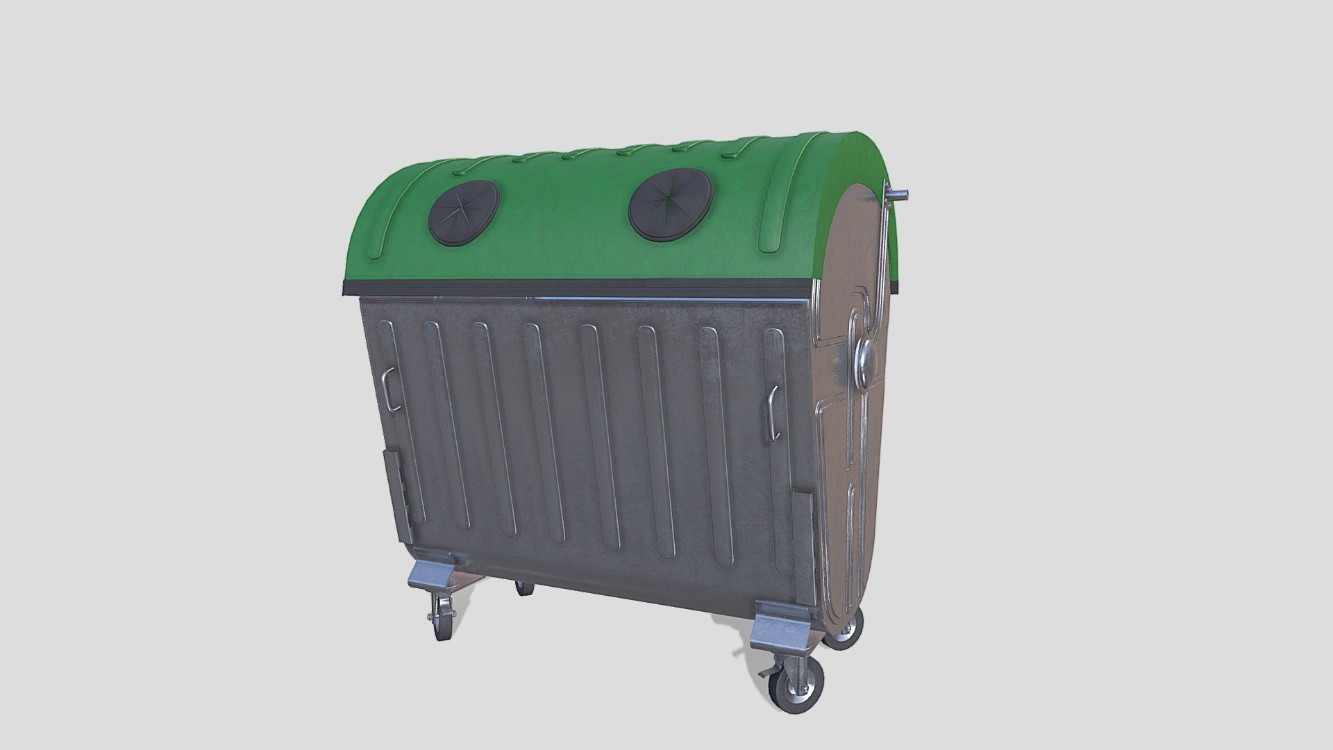 Dumpster 3d model rendered with Cycles in Blender, as per seen on attached images. 

File formats:
-.blend, rendered with cycles, as seen in the images;
-.obj, with materials applied;
-.dae, with materials applied;
-.fbx, with materials applied;
-.stl;

Files come named appropriately and split by file format.

3D Software:
The 3D model was originally created in Blender 3.1 and rendered with Cycles.

Materials and textures:
The models have materials applied in all formats, and are ready to import and render.
Materials are image based using PBR, the model comes with five 4k png image textures.

Preview scenes:
The preview images are rendered in Blender using its built-in render engine &lsquo;Cycles'.
Note that the blend files come directly with the rendering scene included and the render command will generate the exact result as seen in previews.

General:
The models are built mostly out of quads.

For any problems please feel free to contact me.

Don't forget to rate and enjoy! - Dumpster v5 - Buy Royalty Free 3D model by dragosburian 3d model