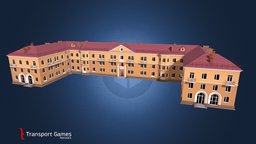Residential house with commercial prj #1-253-5 ukraine, game-asset, citiesskylines, low-poly-model, lowpolymodel, soviet-architecture, stalin-empire-style, stalin-era, low-poly, 1-253