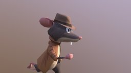 Rat Character hat, rat, mouse, videogame, animacion, adventure, juego, adventurer, indiana, jones, platformer, furry, raton, nimh, game, animation