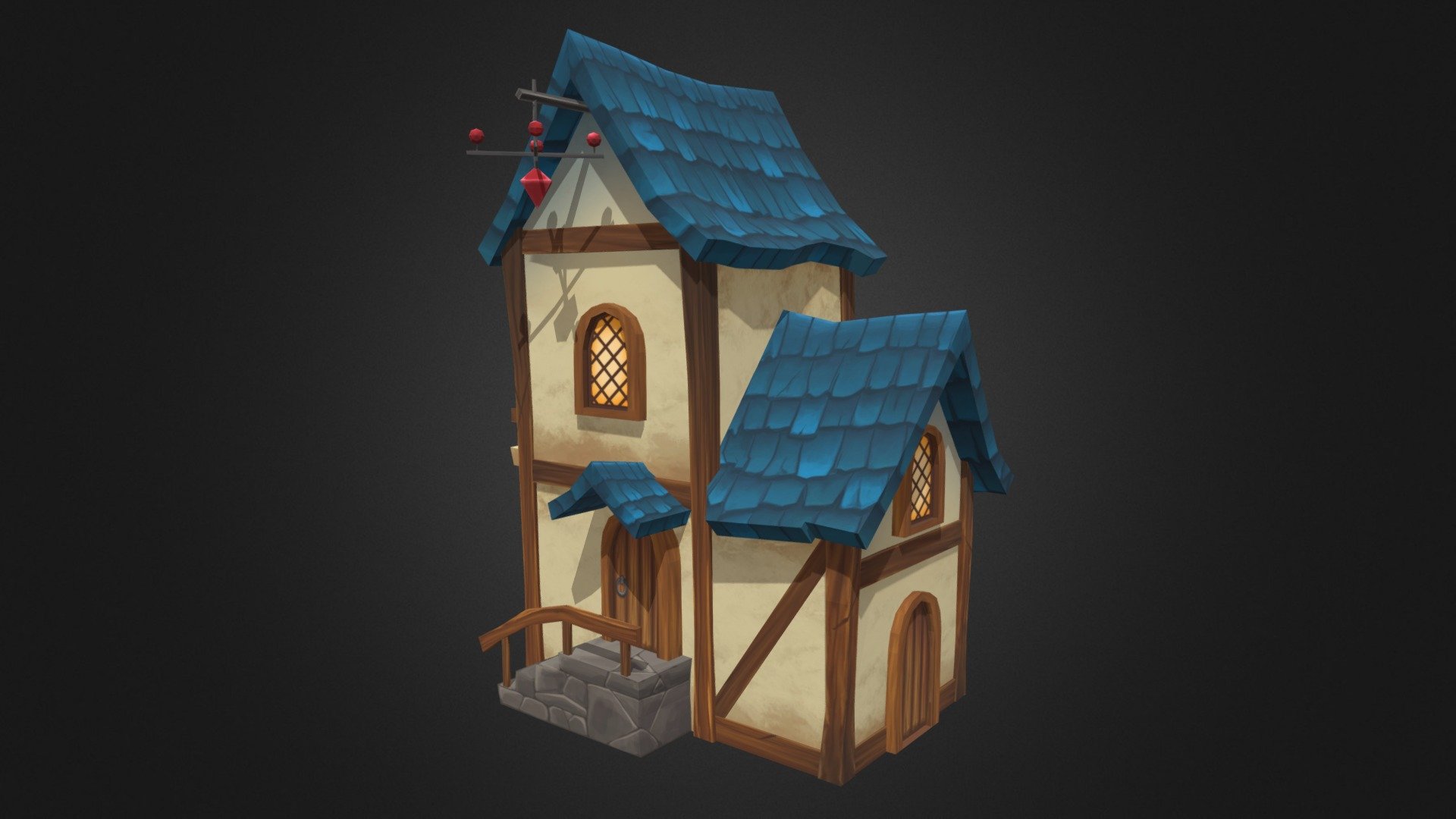Hand Painted Fantasy House made in blender
Features:
Hand Painted
Diffuse texture
Mesh - 1984 Tris
Easy color customization
PNG format (2048px by 2048px)
Mobile ready
Tillable
Mobile and PBR ready
Fantasy House is a part of Stylized Fantasy Village ! - Fantasy House - Download Free 3D model by Aditya Graphical (@Adityakm) 3d model