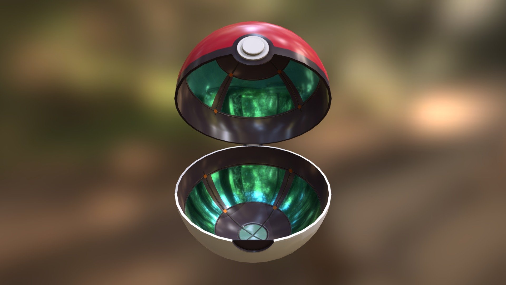 Pokeball made faithful to the anime, but with PBR texturing. This will be used on a complex animation for portfolio, is my current main project - Pokeball - Buy Royalty Free 3D model by Daerik 3d model