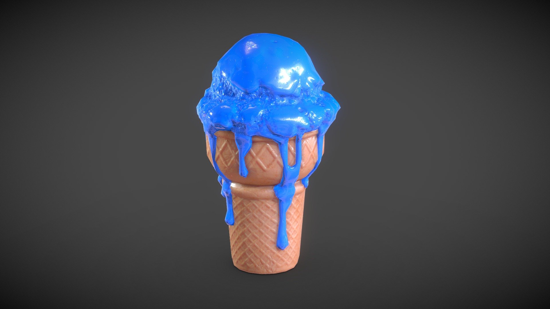 Low poly ice-cream cone. Driping, melting and super tasty! - Ice Cream Cone (tasty) - Buy Royalty Free 3D model by FAXCORP 3d model