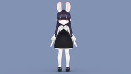 [Lowpoly][APose] Bunny girl bunny, lolita, gothic, loli, apose, lowpoly, anime, noai