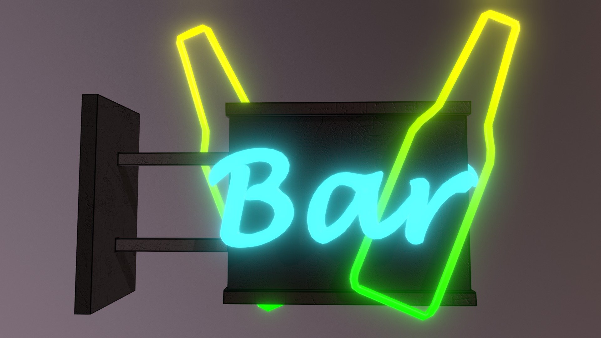 Neon Bar Sign - 3D model by Delwyn (@dappiah) 3d model