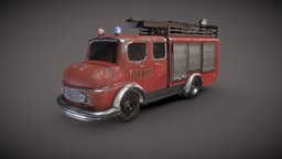 Vintage Fire truck vintage, fireman, old, firetruck, fireengine, oldtruck, emergency-services, substancepainter, substance, gameasset