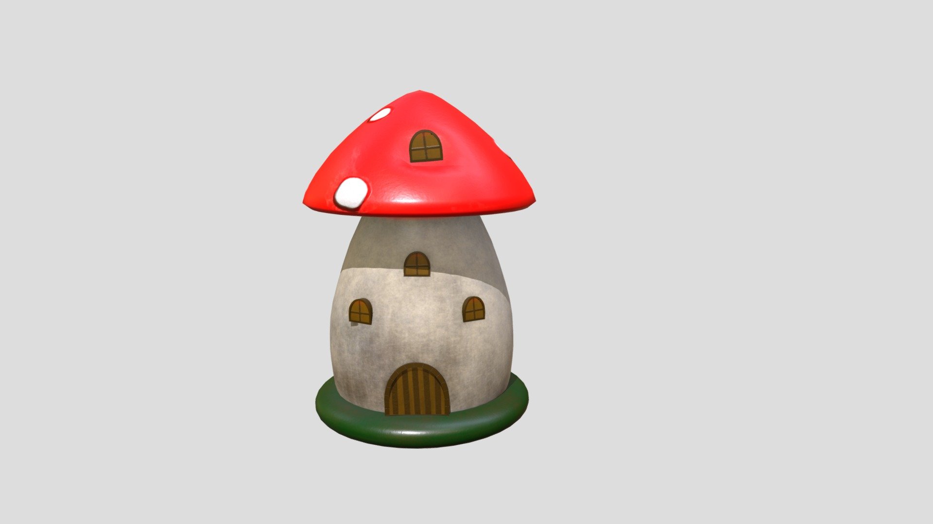 Mushroom house for a fairy garden - Mushroom House Fairy Garden - 3D model by jgianelli 3d model