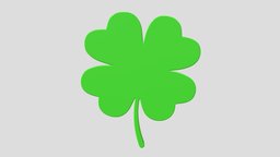 Cartoon Lucky Four Leaf Clover green, plant, symbol, grass, patrick, culture, clover, leaf, holiday, foliage, lucky, four, nature, patricks, luck, shamrock, cloverleaf, leaved, leafed, patys