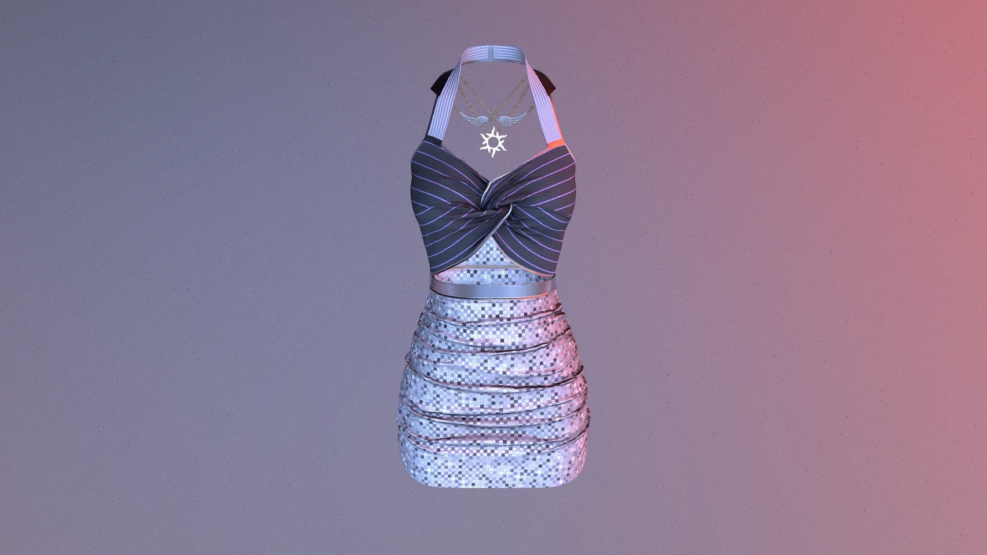subscribe to get high quality model and Marvelous Designer files - Dress - 3D model by Toxic (@wutianci) 3d model