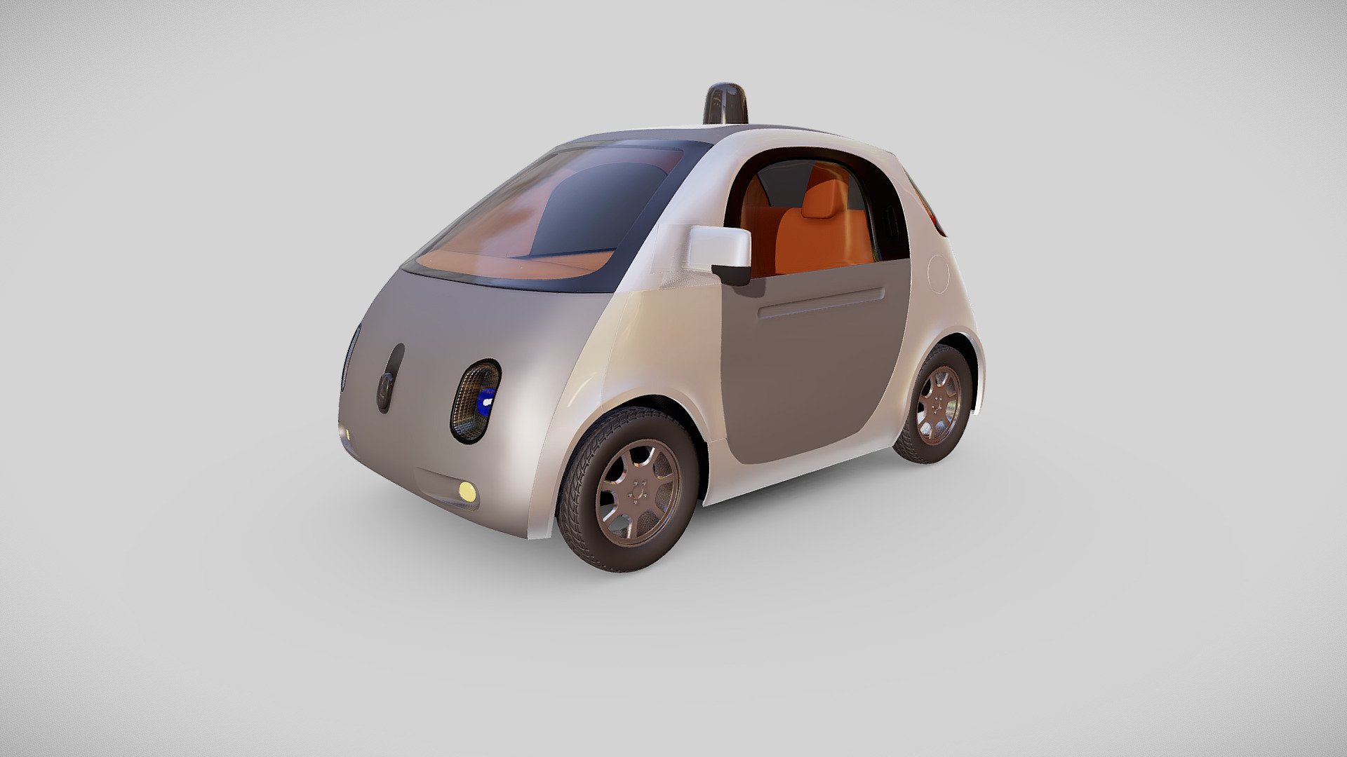 This high-quality 3D model represents a concept Google Car, an autonomous vehicle developed by Google for advanced mobility solutions. The model accurately depicts the sleek and futuristic design of the self-driving car, showcasing its aerodynamic curves and innovative features.

The Google Car is equipped with various sensors, including lidar and radar, neatly integrated into the body for a seamless and efficient autonomous driving experience. The model showcases the car's clean energy technology, hinting at a sustainable and eco-friendly transportation solution.

This 3D model is optimized for visualization purposes, with detailed geometry, realistic materials, and accurate texturing. It is provided in a standard file format compatible with Sketchfab and other 3D software, allowing for versatile use in virtual environments, animations, and simulations 3d model
