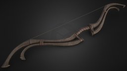 Bow wooden, bow, old, fantasyweapon, ranged-weapon, weapon, military, fantasy