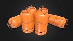 Propane Gas Tank Butano drum, camping, gas, tank, kitchen, substancepainter, substance