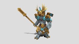 Gold Aztek Elite Hakkar armor, soldier, elite, lizard, guard, skaven, nature, protector, golden, blockbench, spearmen, minecraft, gold, hakkar, aztek, hakkari