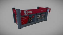Stall "MCC" russian, russia, moscow, game-ready, architecture, 3d, lowpoly, model