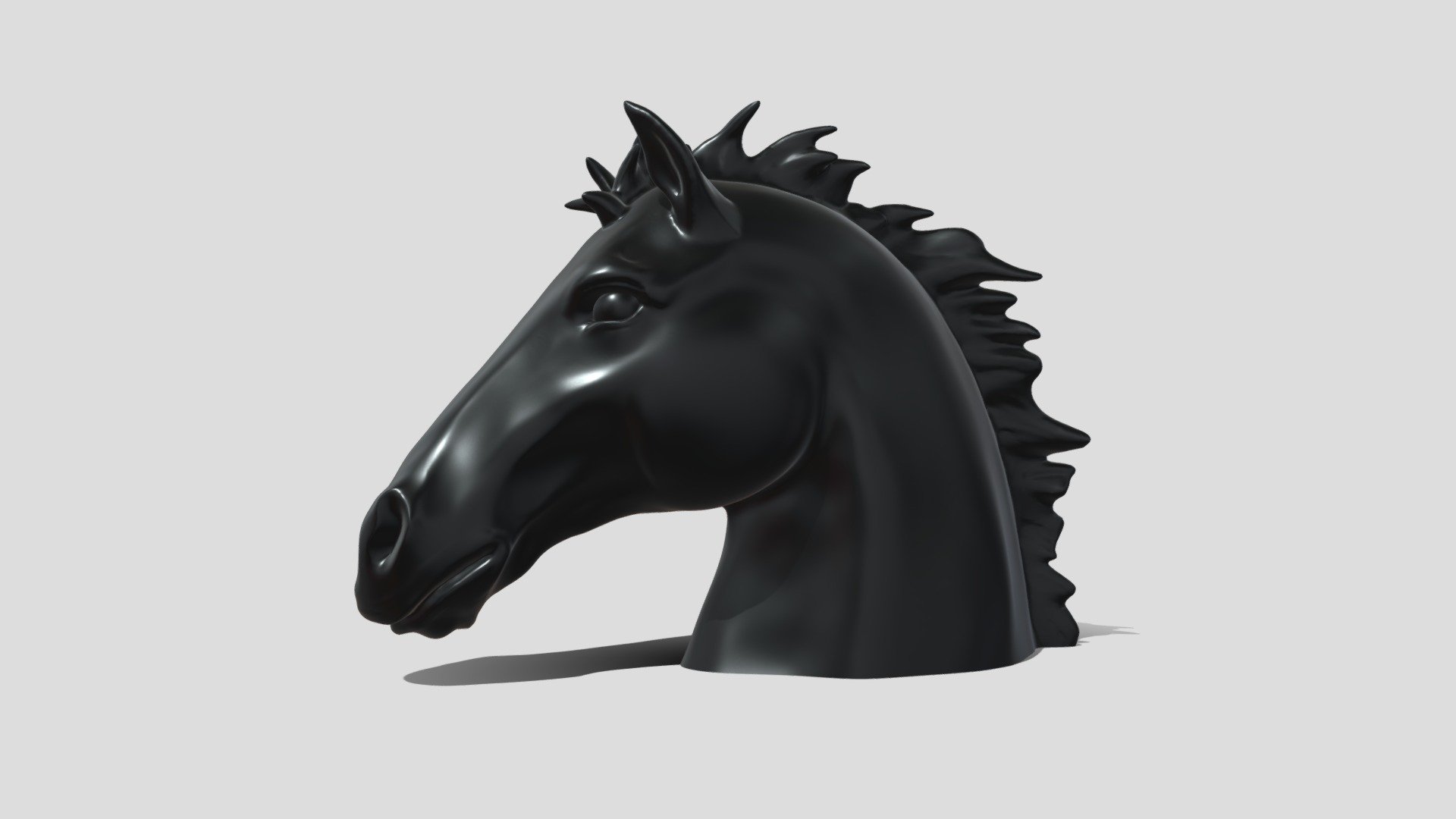 Horse head sculpture. Easy to print 3d model