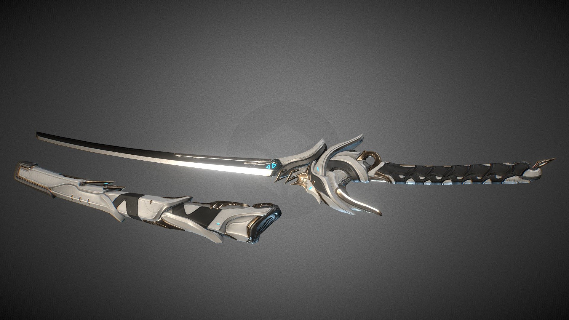 Alternate model for the Katana Weapon in the game Warframe - Digital Extremes. 

Created in collaboration with my colleague Hitsu San.

https://www.artstation.com/artwork/gJPzDG - Warframe - Katana - Shinigami - 3D model by Reil 3d model