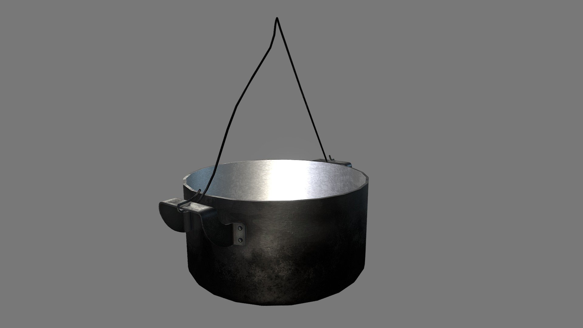 a saucepan covered with soot from a fire - pan - 3D model by Nikita Molotkov (@NikitaMolotkov) 3d model