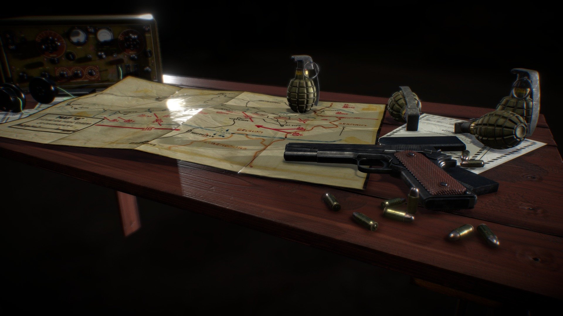 FInal Composition for my WWII assets - FINAL TABLE - 3D model by willphase1 3d model