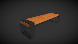 Bench V1 bench, garage, furniture, metal, minimalist, coworking, 3d-model, bench-design, 3dsmax, wood, workshop