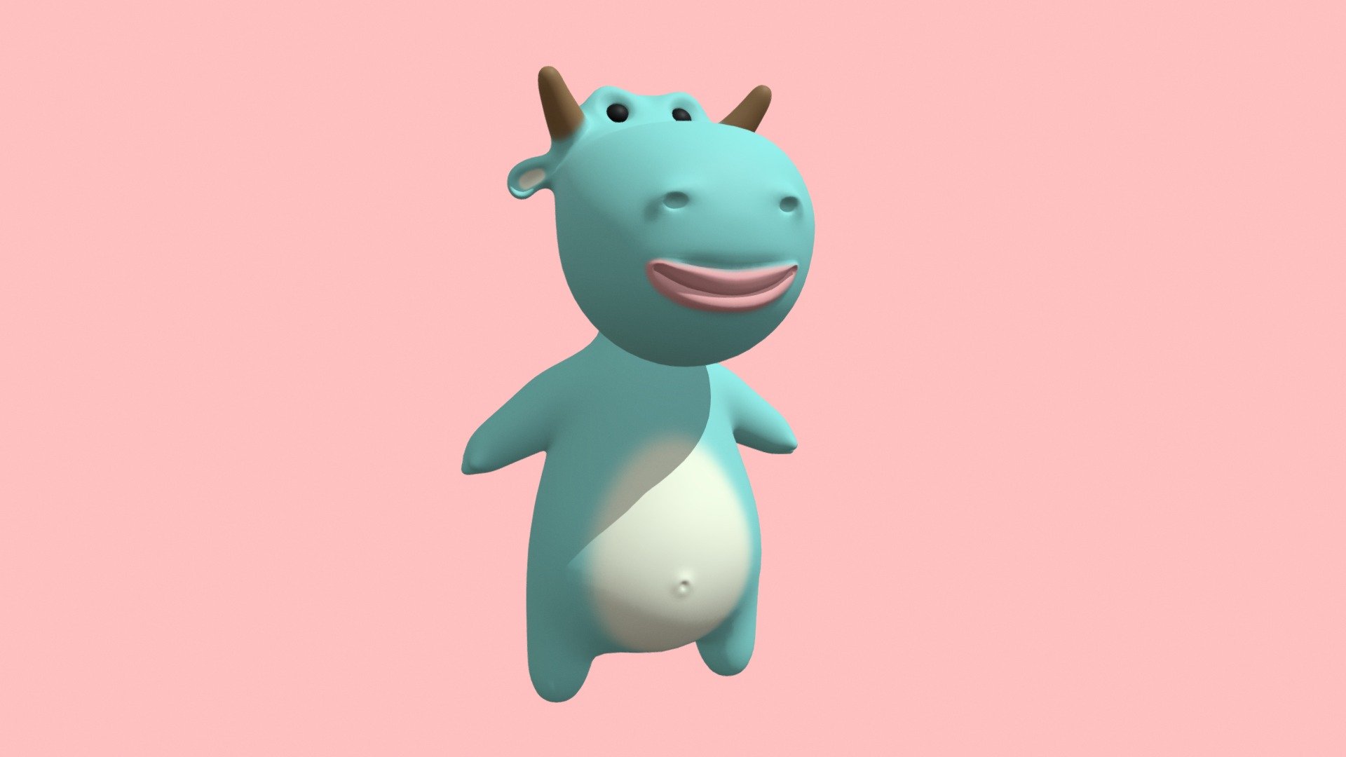 Cow cartoon character - Download Free 3D model by TamTen 3d model