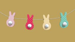 Easter Bunny Garland bunny, hanging, easter, eggs, decor, banner, garland, wall