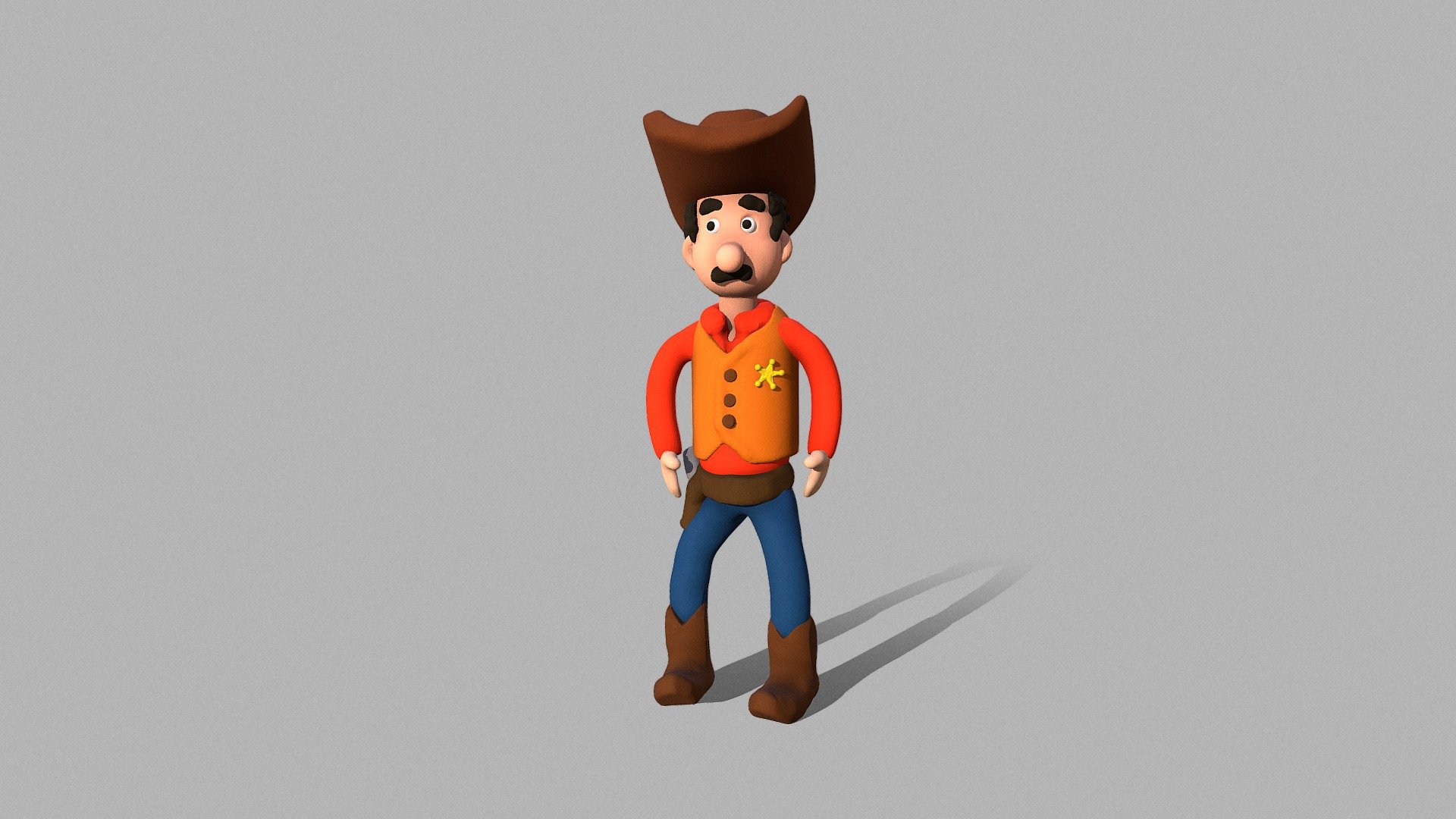 Another entry for the claymation character challenge https://blog.sketchfab.com/sketchfab-oculus-medium-vr-challenge-claymation-characters/ - Medium Cowboy - 3D model by alban 3d model
