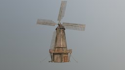 Windmill hammer, work, windows, prop, doors, medival, metalic, windmill, witch, stone, house, animation, building, wow